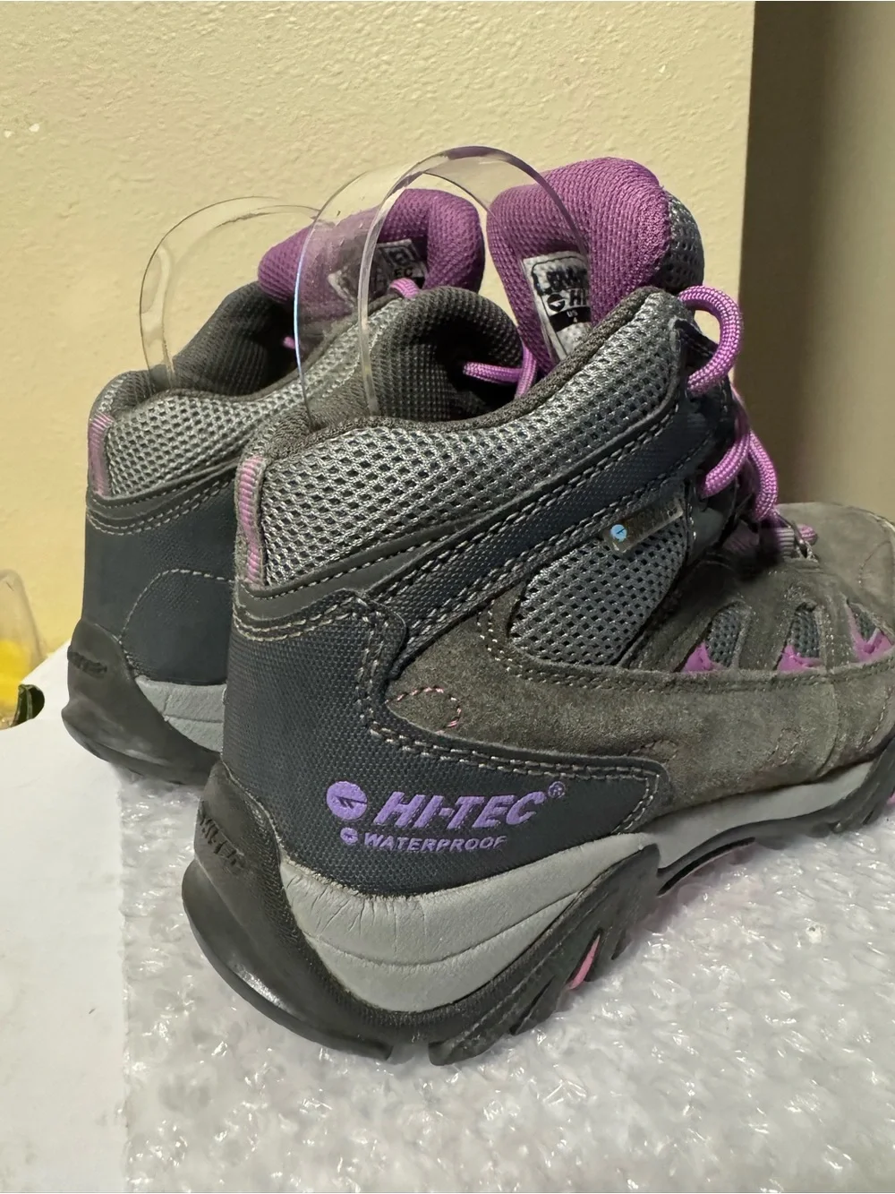 Hi-Tec Kids Grey and Purple Waterproof Hiking Boots